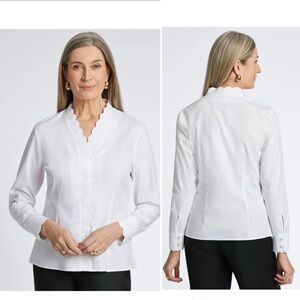 FOXCROFT White Bridget Shirt-6 NWOT